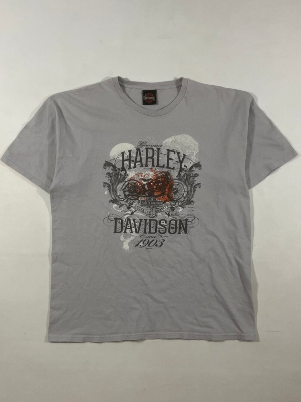 Harley-Davidson Indianapolis Gray Skull Motorcycle Graphic Tee